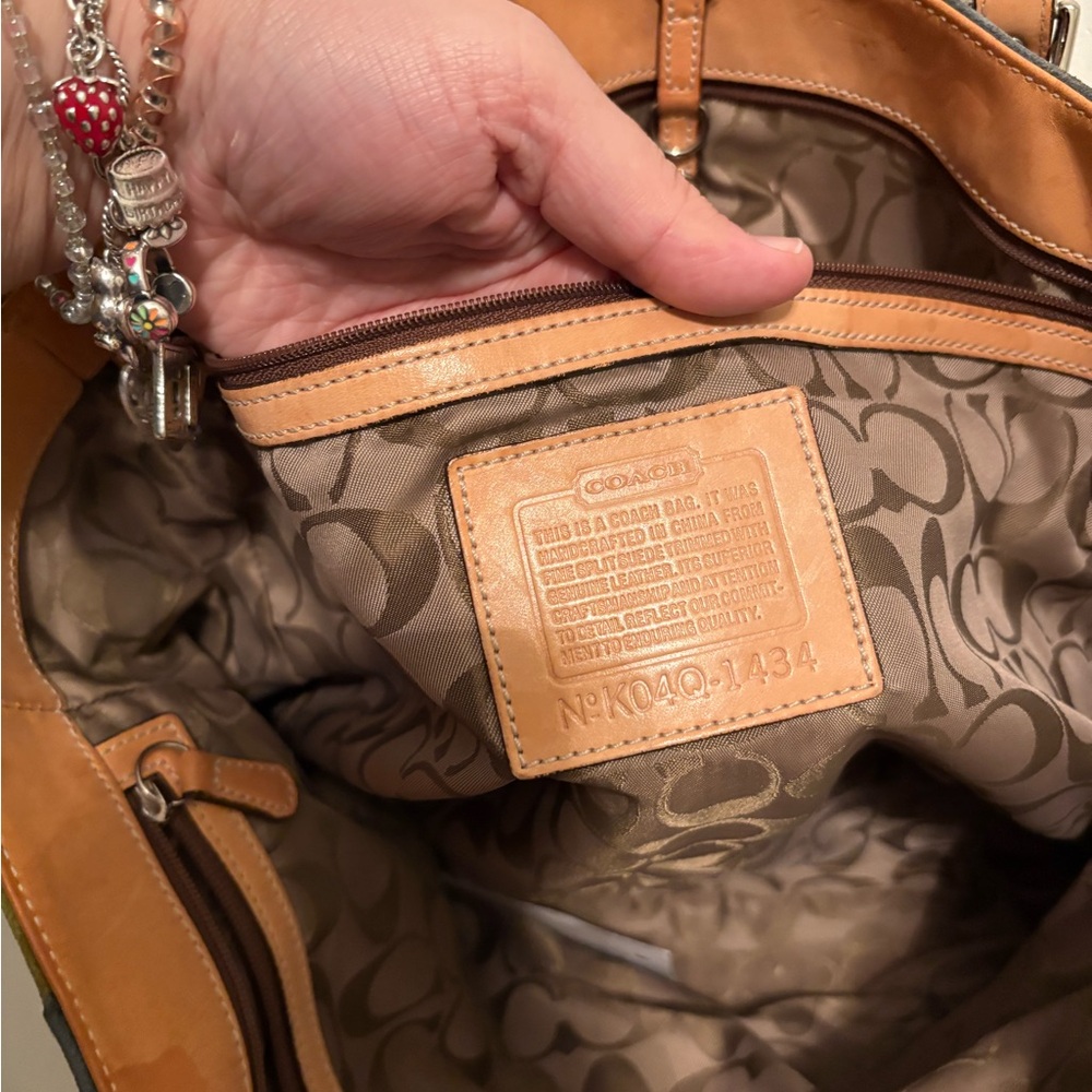 Coach Colorful Suede Tote Bag - Picture 3 of 5